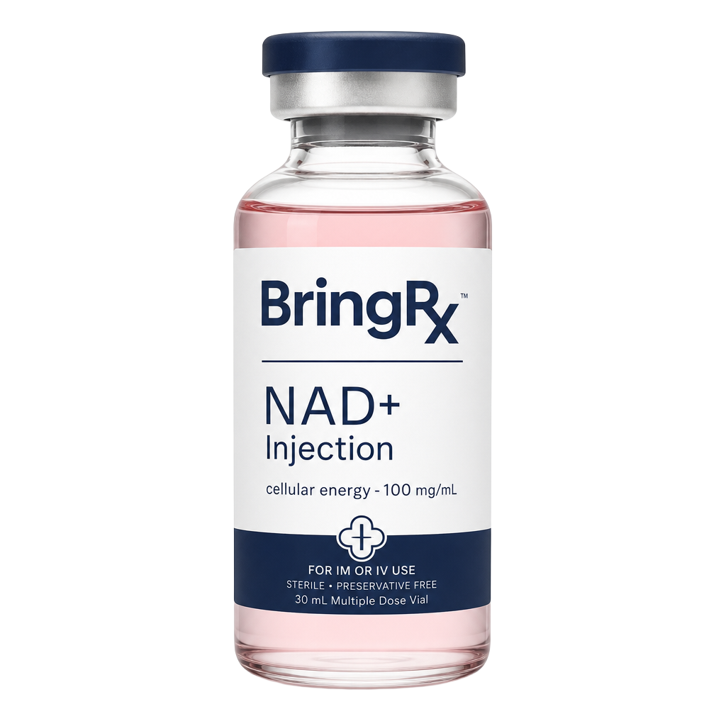 NAD+ Injection vial with Nooma branded label